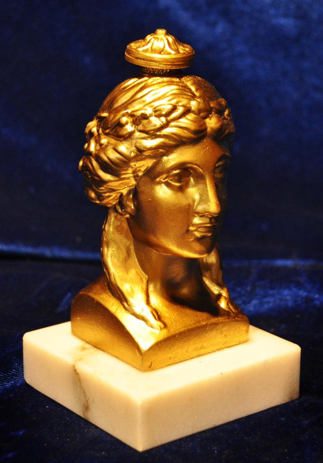 NEOCLASSICAL GILT BUST CARYATID GREEK ROMAN MARBLE GODDESS RELIEF ORMOLU SPELTER