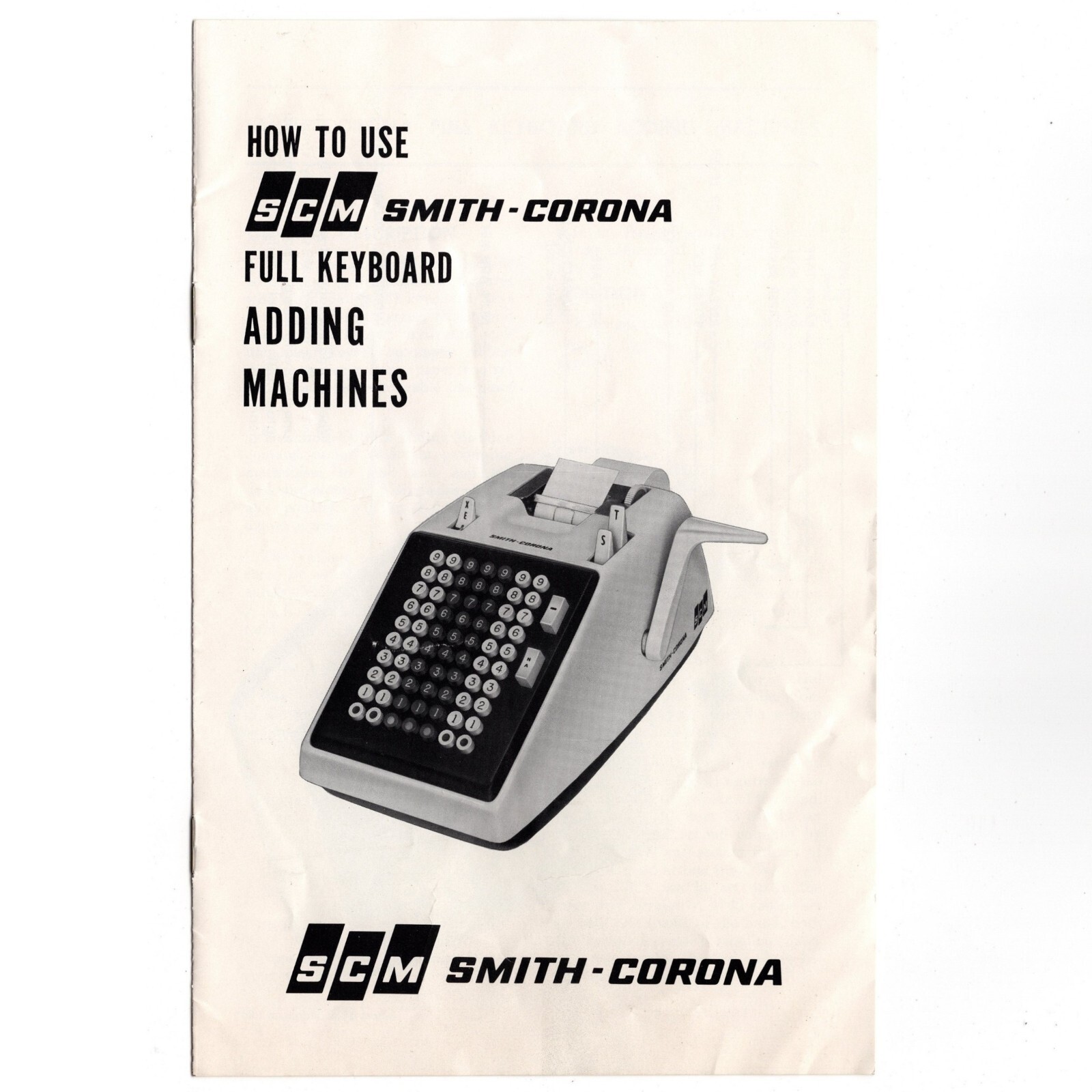 Repro Smith Corona Adding Machine Instruction Manual Hand Crank 7 Column Vtg (c)