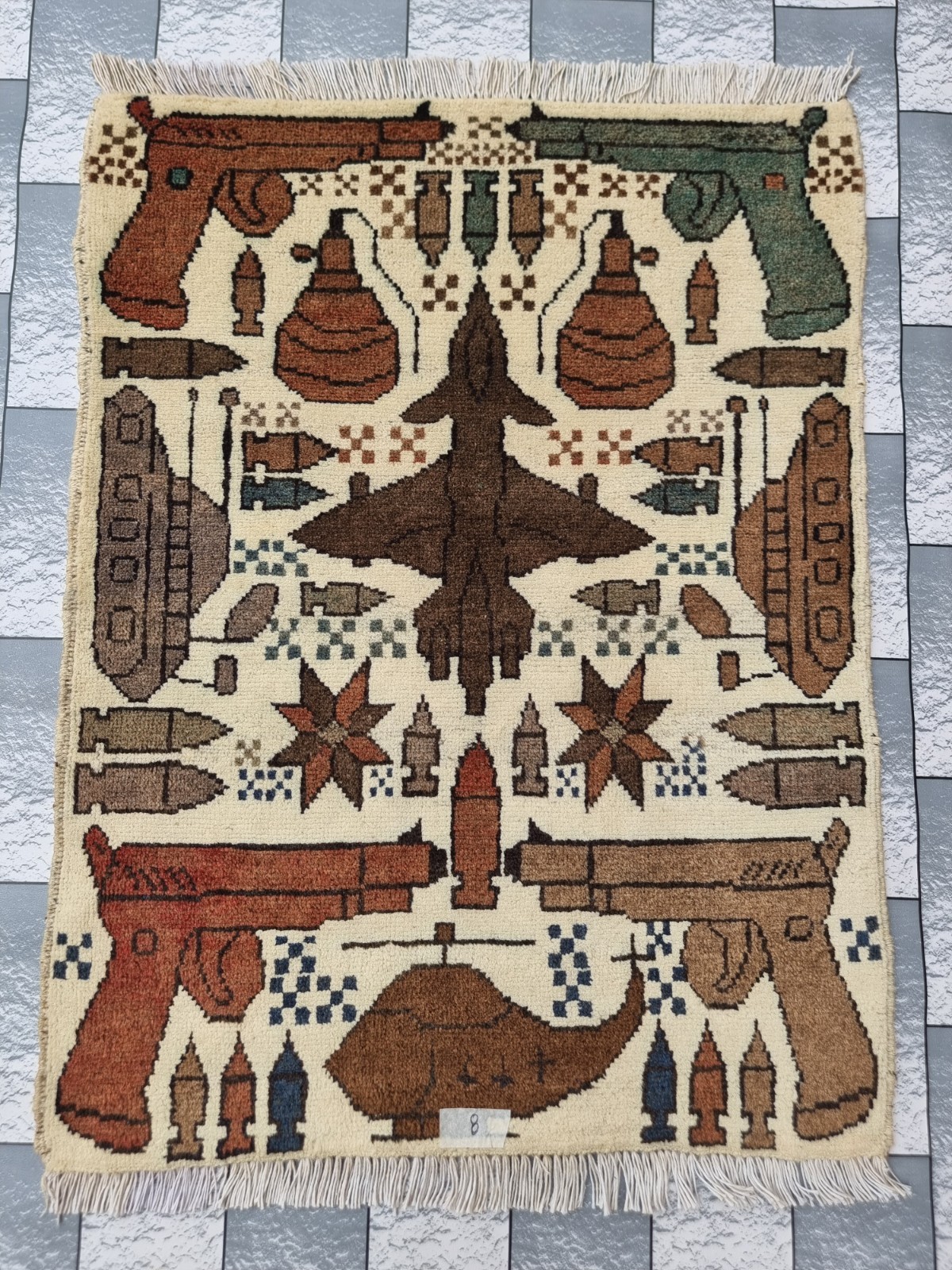 Afghan Handmade Afghan War Rug Tribal Wool With Knotted Beautiful Wall rug