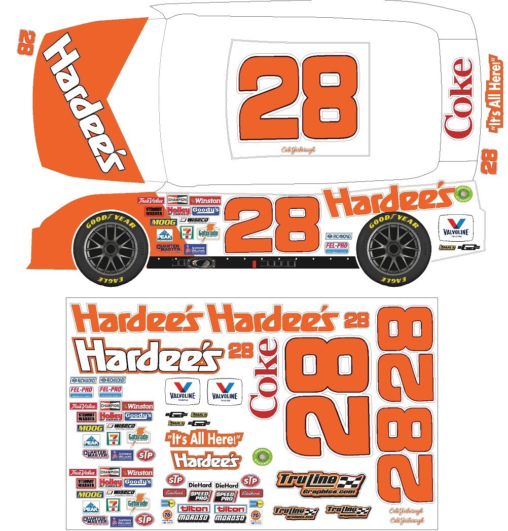 LOSI Nascar – 28 Cale Yarborough HARDEES RC Decal Sheet