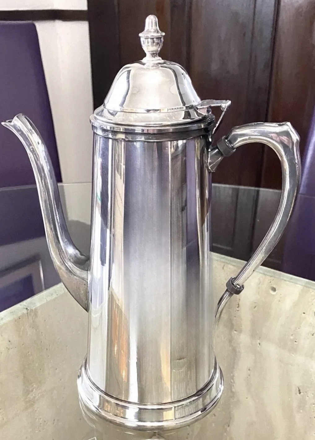 Fifth Avenue Silver Co. Vintage 1950 Silver Plate #1900 Queen Anne Chocolate Pot