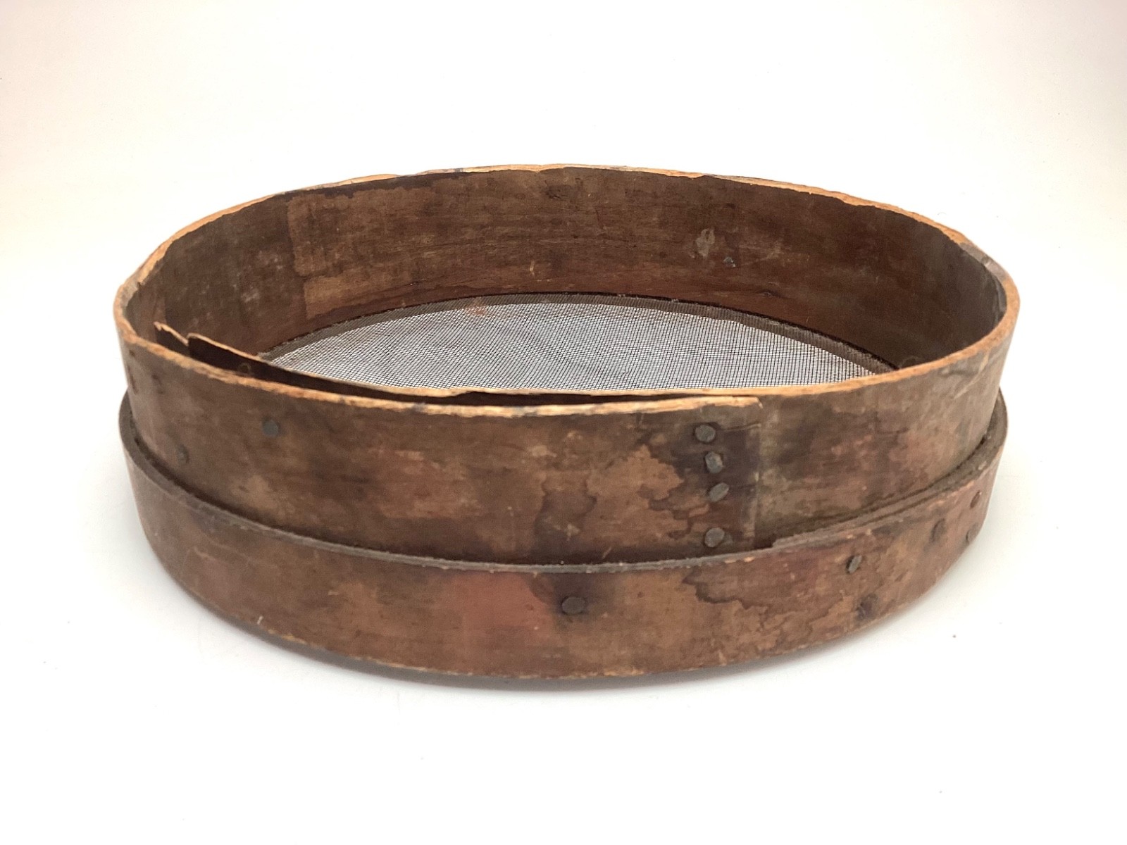 ANTIQUE AMERICAN FARMHOUSE PRIMITIVE BENTWOOD GRAIN SIEVE & FLOUR SIFTER