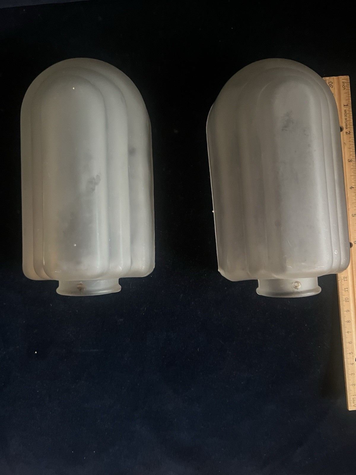 Pair Antique Art Deco Early Mid Century Slip Shade Only For Sconces. 2 Included.