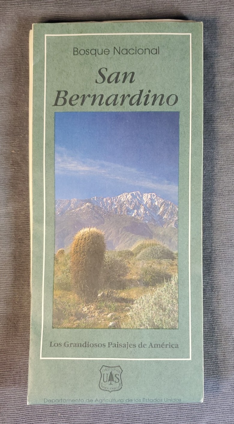 USDA National Forest Service Map, San Bernardino Ntl. Forest, CA. 1991 Spanish