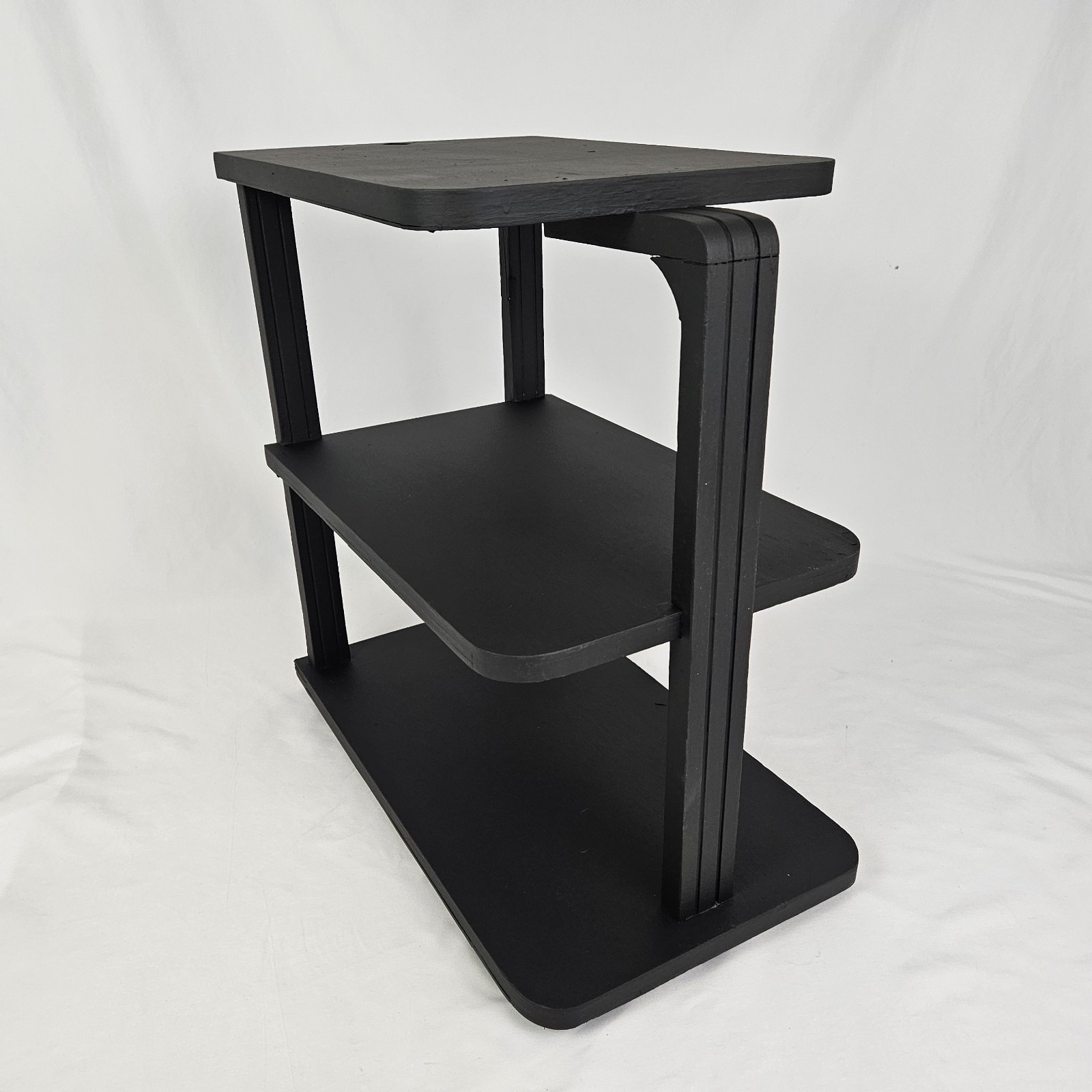 Vintage Art Deco Waterfall Bookshelf End Table 3 Tier Mid-Century Modern