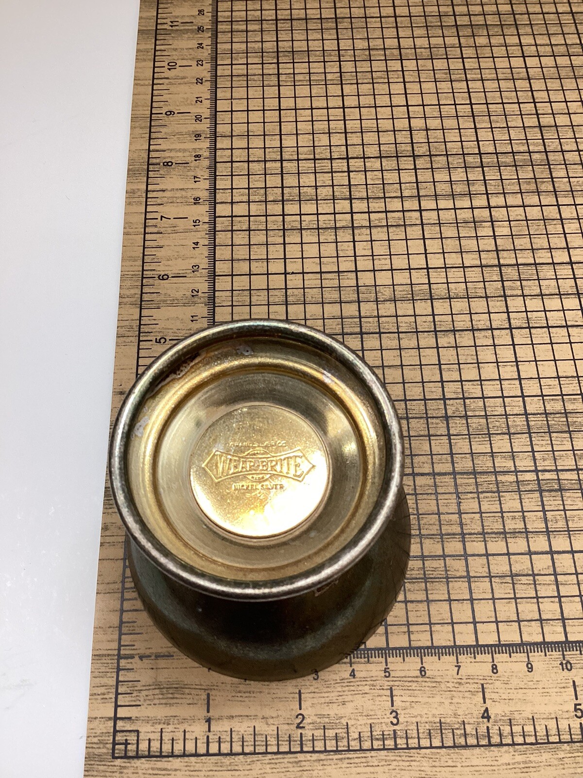 Grand Silver Co Wear Brite Nickel Silver Cup Sm Vtg Engraved Seahorse & Stamped