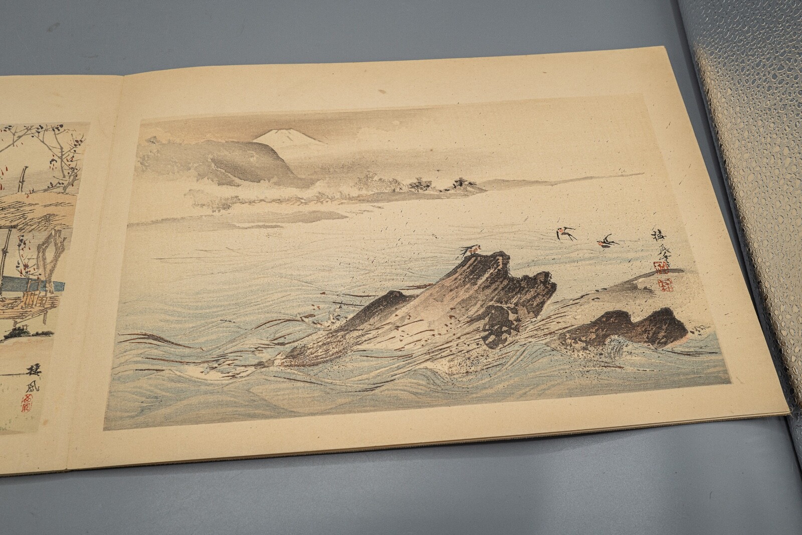 Seiho Takeuchi (1864-1942) Woodblock Print Book 12 Prints Boat Ocean Mt Fuji