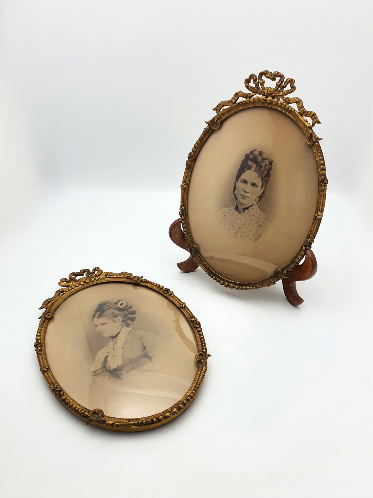 Pair of French Gilt Brass Photo Frames, Antique Picture Frames, c.1900