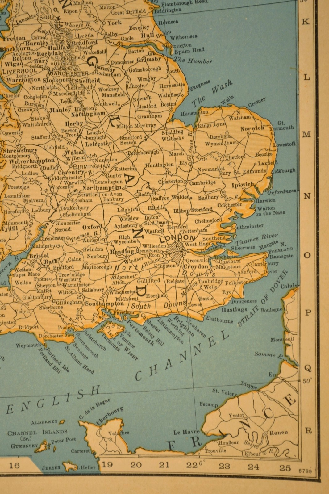 Vintage United Kingdom Map of the British Isles Wall Art Old Original London