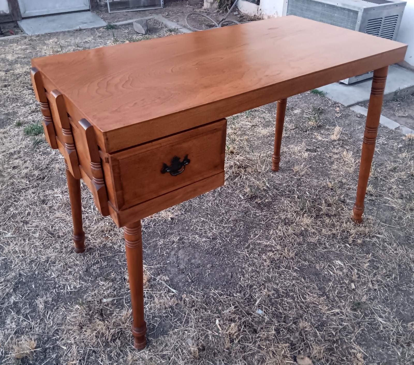 Colonial Mid Century Side Drawer Writing Desk Maple or Birch Table Screw-in Legs