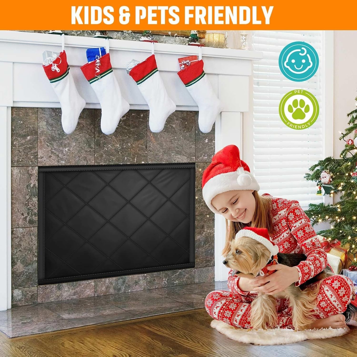 Magnetic Draft Blocker for Fireplaces – 42×32 Insulation Cover for All Seasons