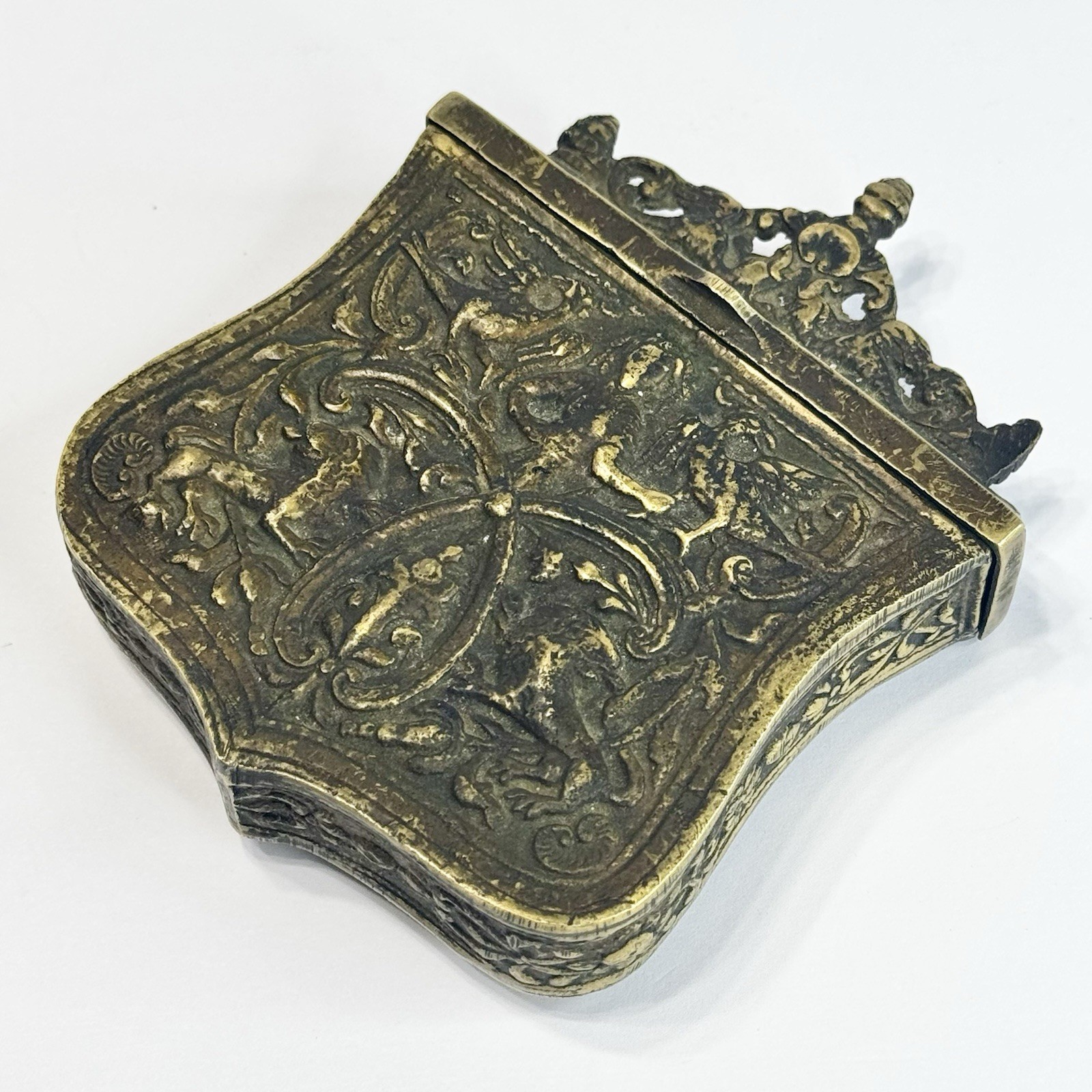 Antique Brass Ottoman Empire Turkish Balkan Palaska Cartridge Box Gun Powder