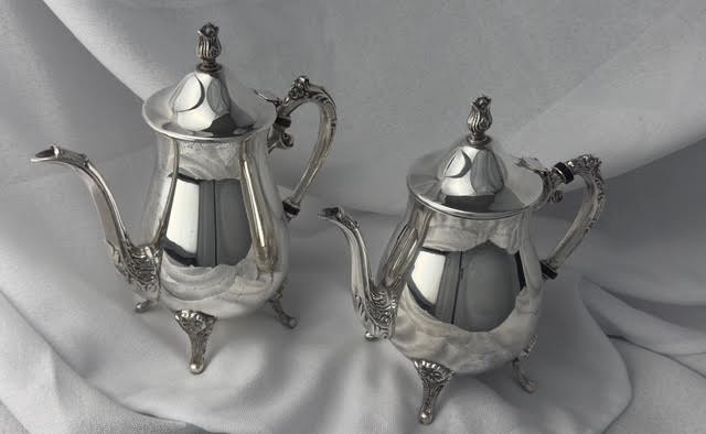 Vintage Leonard Silverplate Co Pitchers -Set of 2 -Clean but in unpolished state