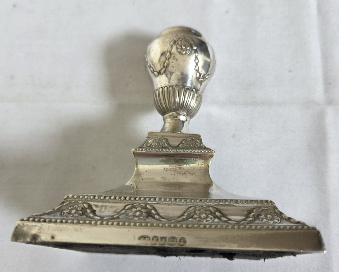 Victorian Neo Classical style silver plated dwarf urn candlestick c1890