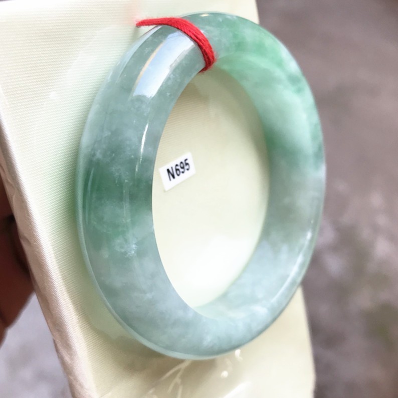 54.6mm Burma Natural Green Jadeite Jade Bracelet Bangle Emerald Jade Bracelets