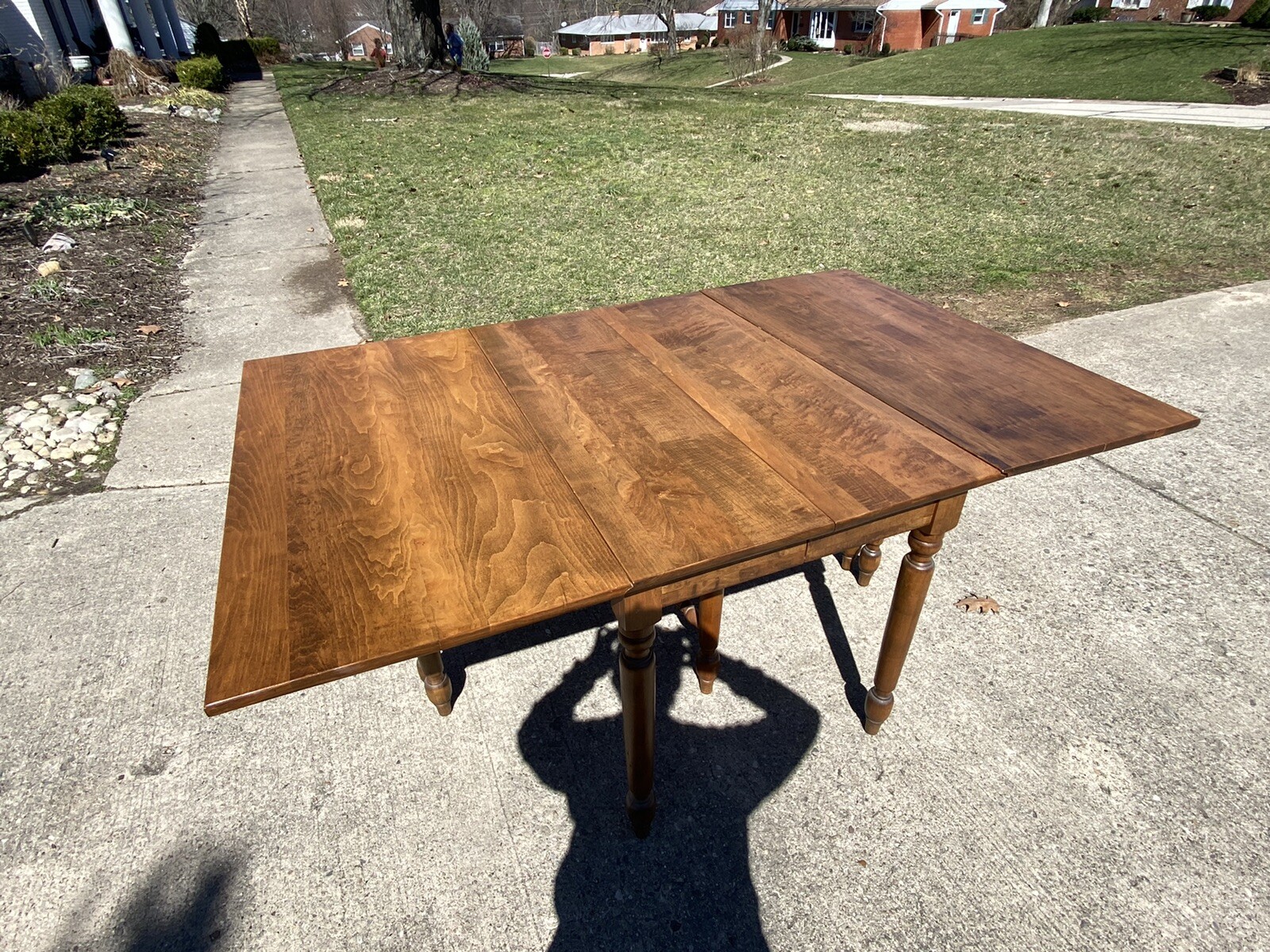 Antique Drop Leaf Gate 8 Leg Table Turned Legs Farmhouse Primitive Ash? Chestnut
