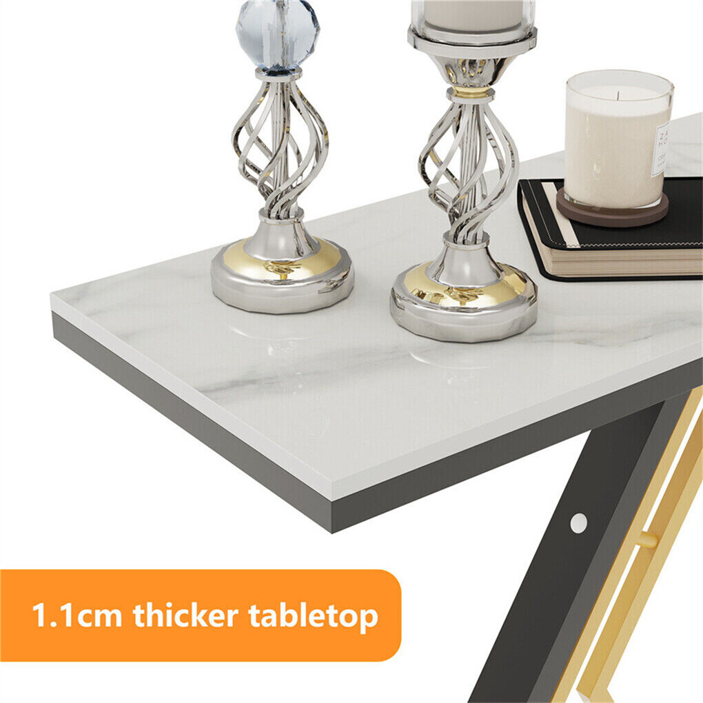 1.2M Ultra Long Console Table Hexagon Base Marble Hallway Table Sofa Side Table