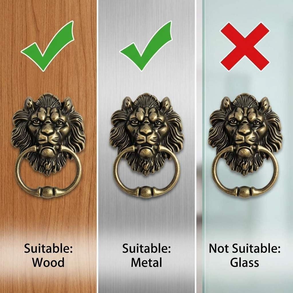 Vintage Bronze Lion Head Door Knocker – Easy Install for Timeless Elegance