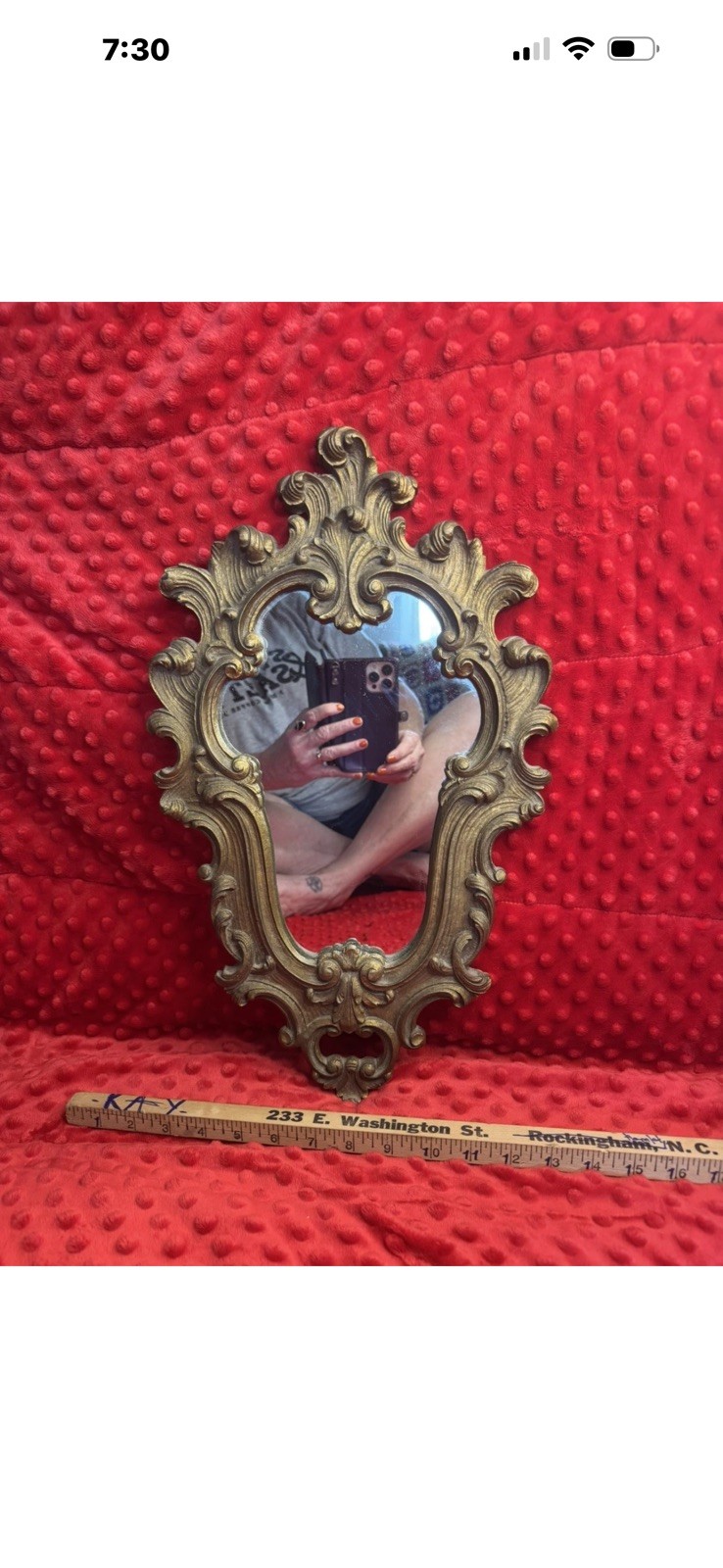 VTG Syroco Wood HW Regency Ornate Floral Mirror Cottage core Love Shack Fancy