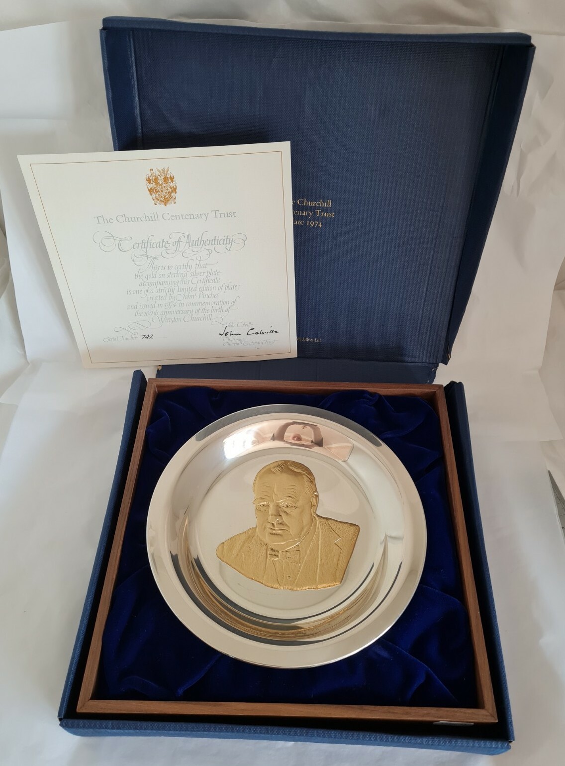 Sterling silver Dish . Commemorative. Anniversary of Winston Churchill