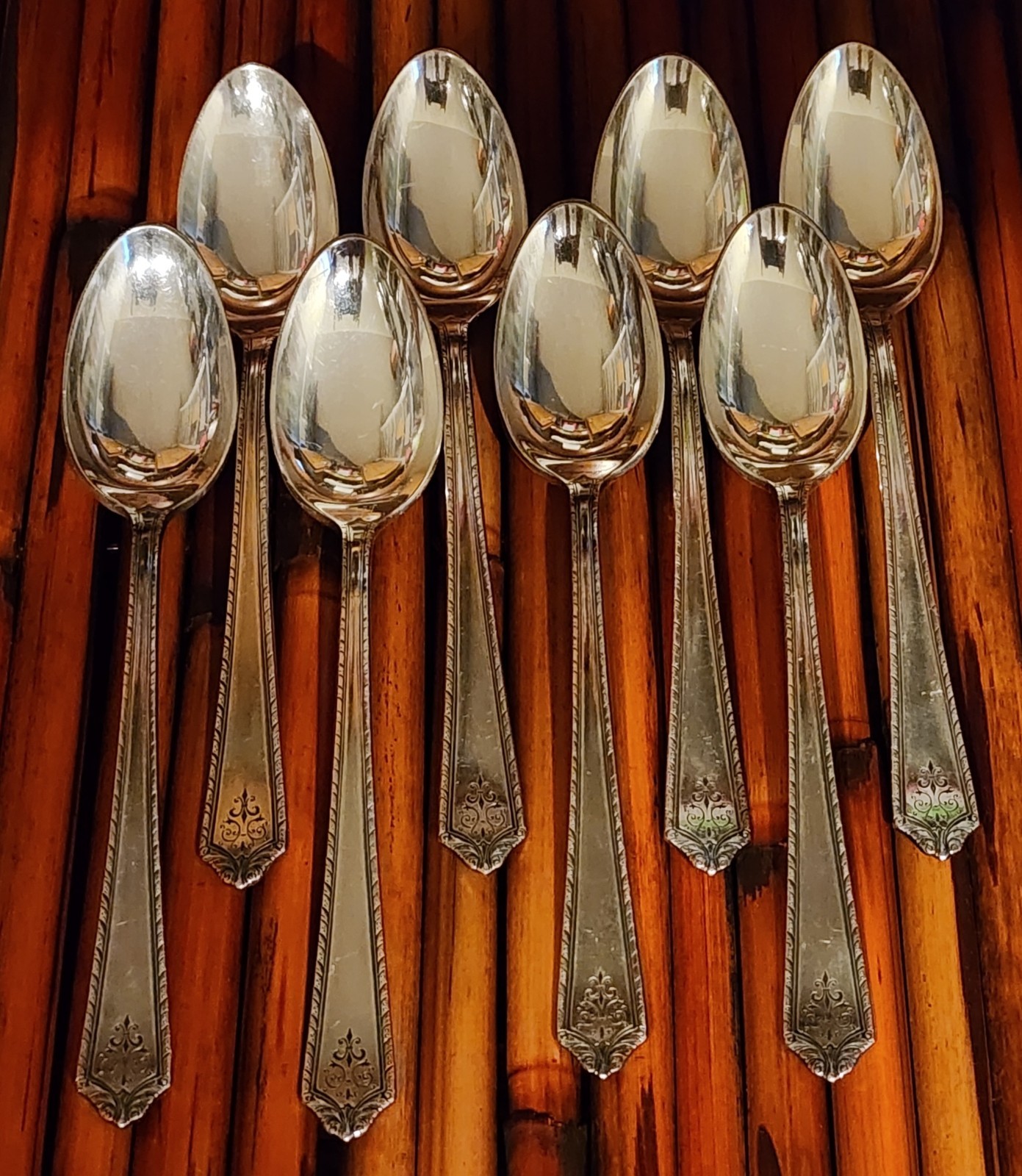 8 Holmes & Edwards International Silver 5 O’Clock Teaspoons Pageant Pattern