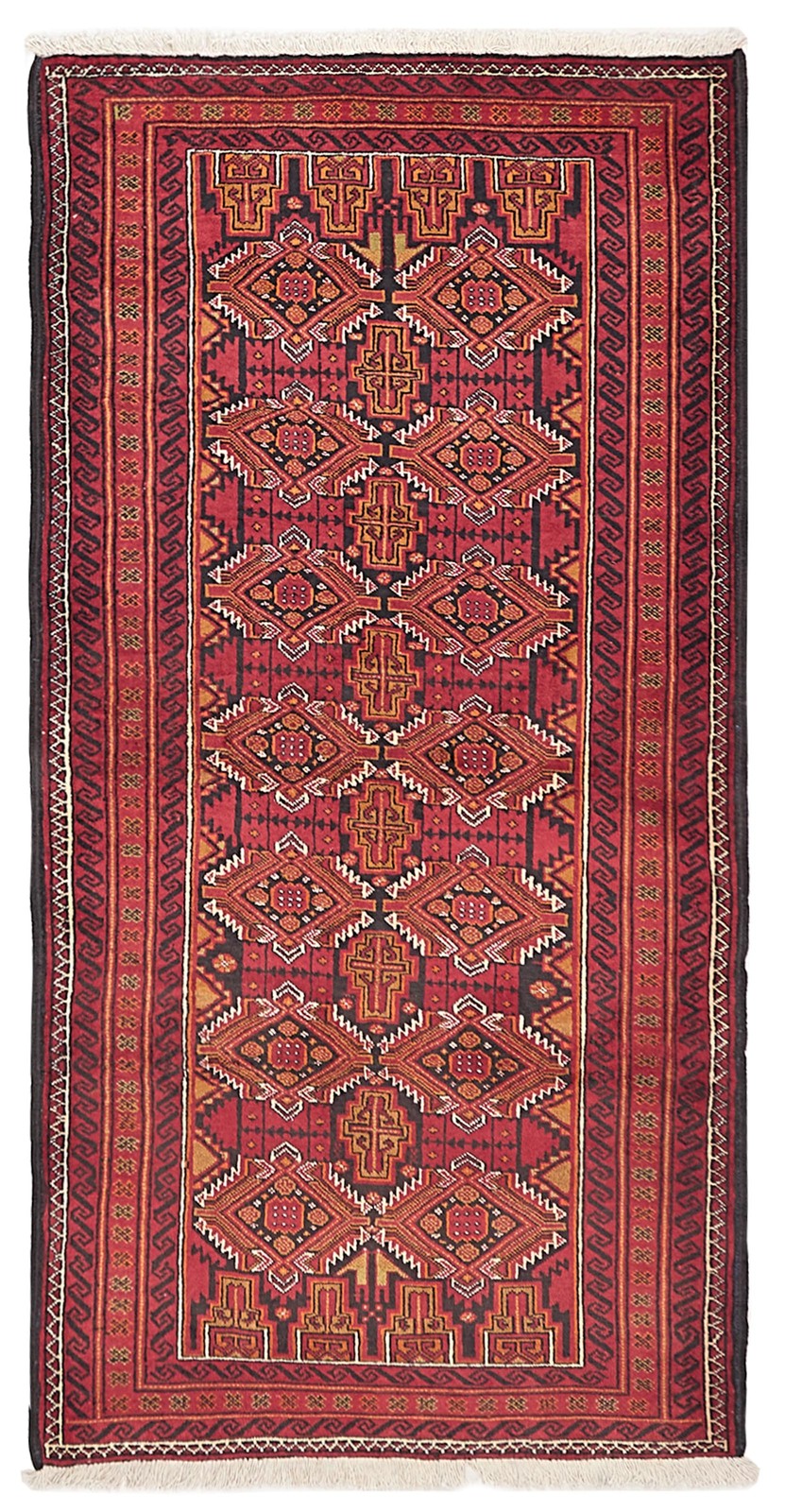 Vintage Hand-Knotted Area Rug 3’5″ x 6’11” Traditional Oriental Wool Carpet
