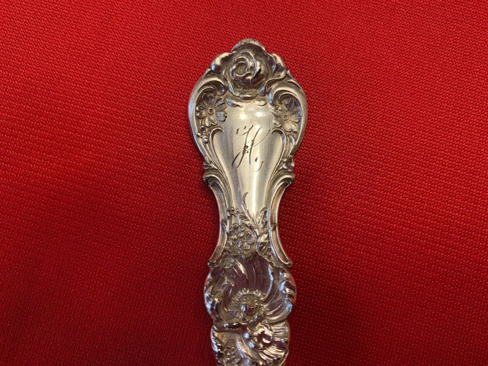 Stunning FLORAL by Wallace Silverplate RARE ASPARAGUS SERVER 9 1/2 Inch 1902