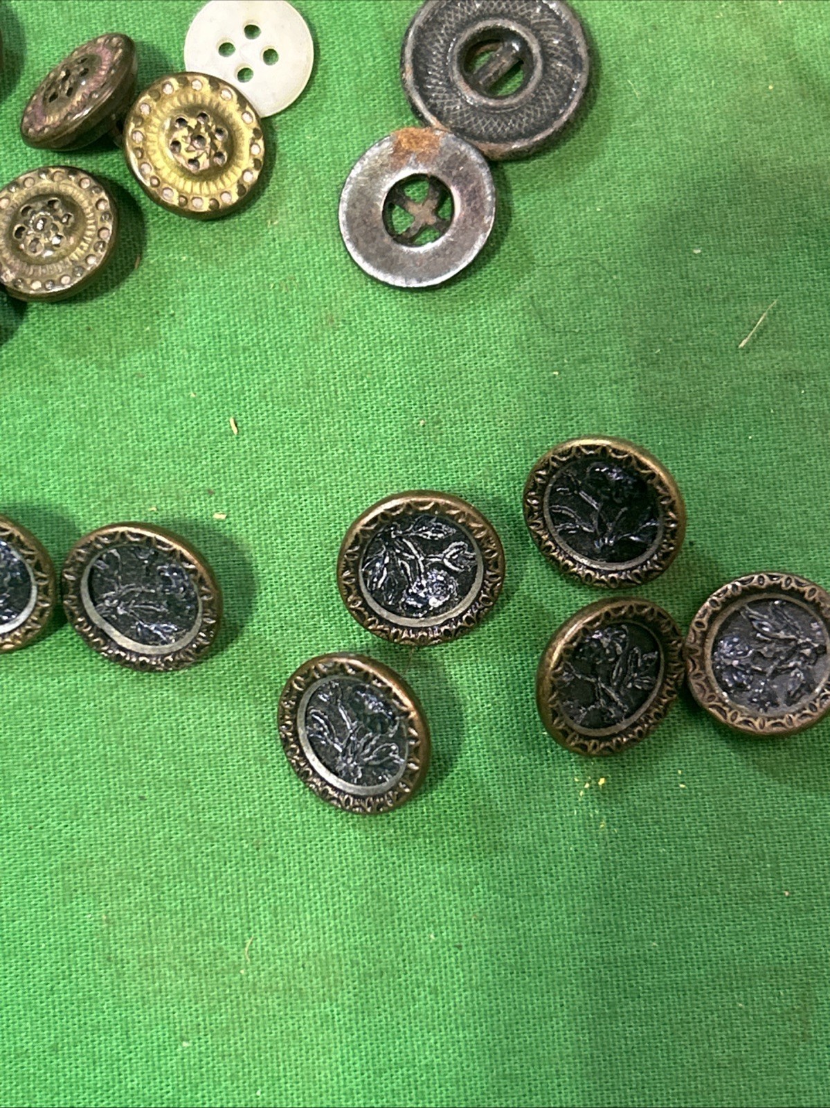 Vintage & Antique Buttons ~Variety of Shapes Sizes Colors & Material As Found