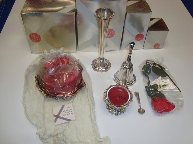 1980s Avon Hudson Manor Silverplate Collection w/Boxes, 4 Pieces