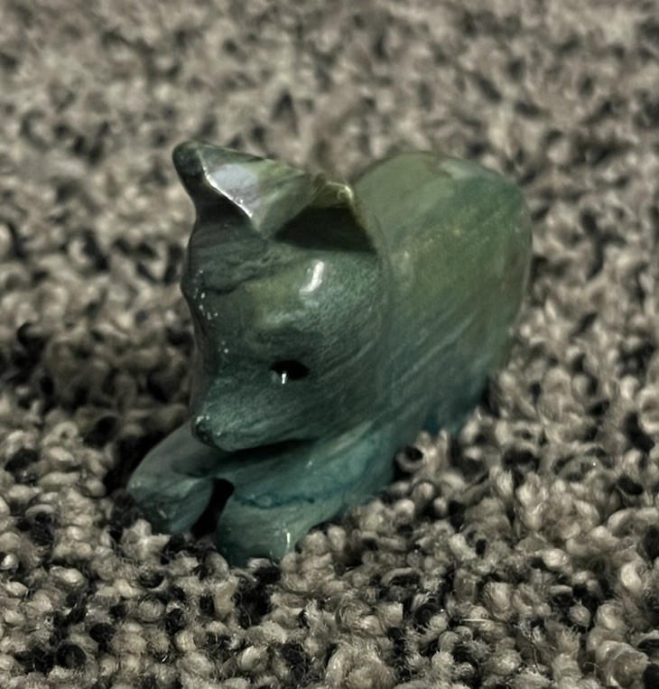 Miniature Jade Cat Figurine Statue