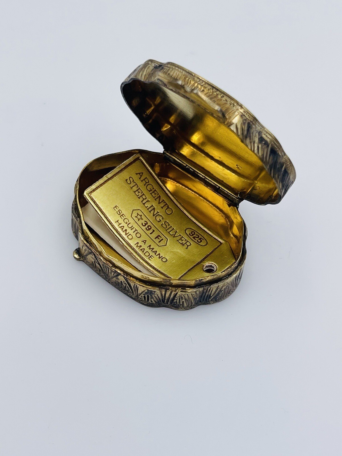 Vintage Italy 925 Sterling Silver Yellow Enamel Guilloche Box