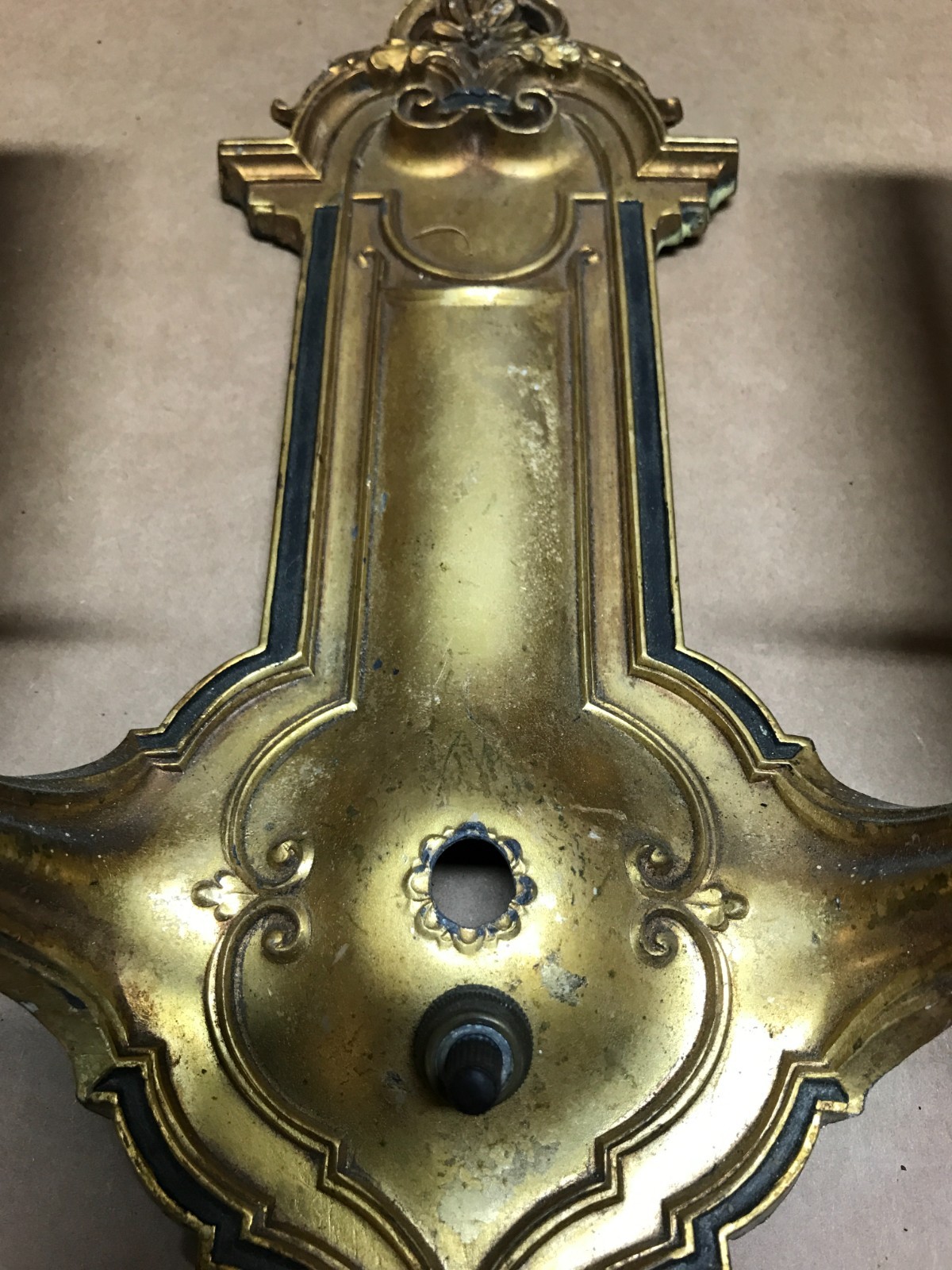 1 VTG Antique Neoclassical Double Scroll Arm Wall Sconce Light Fixture 1073-26B