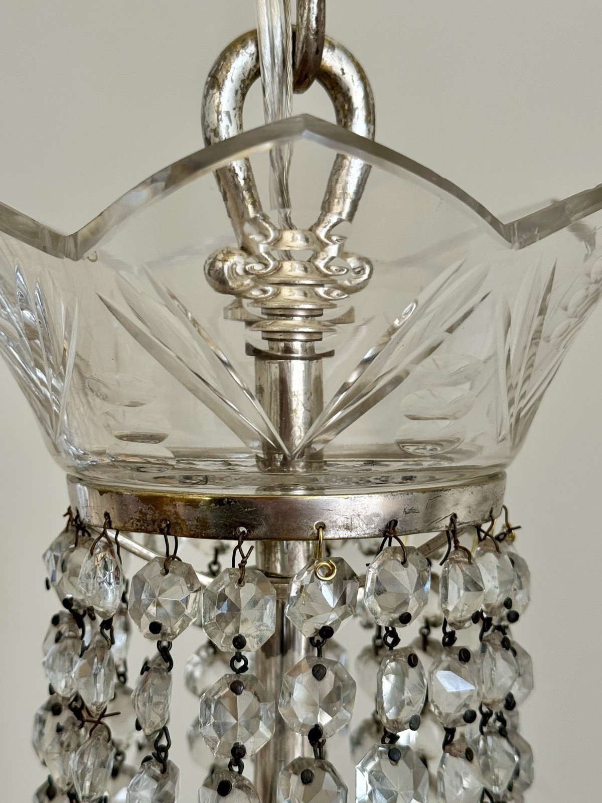 Antique Crystal Beaded Biedermeier Chandelier Tent Bag