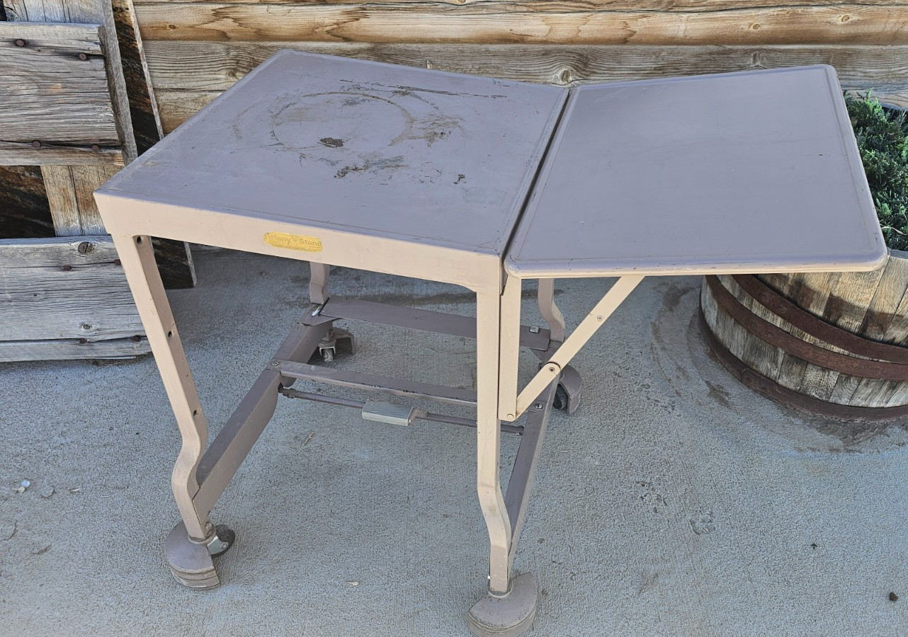 Vintage Tiffany Stand Co. Drop Leaf Typewriter Desk, Table Stand Industrial