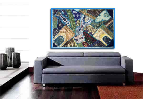 33% Off 60″ India Patchwork bead Tapestry Wall Hanging Vintage Wall Art Tapestry