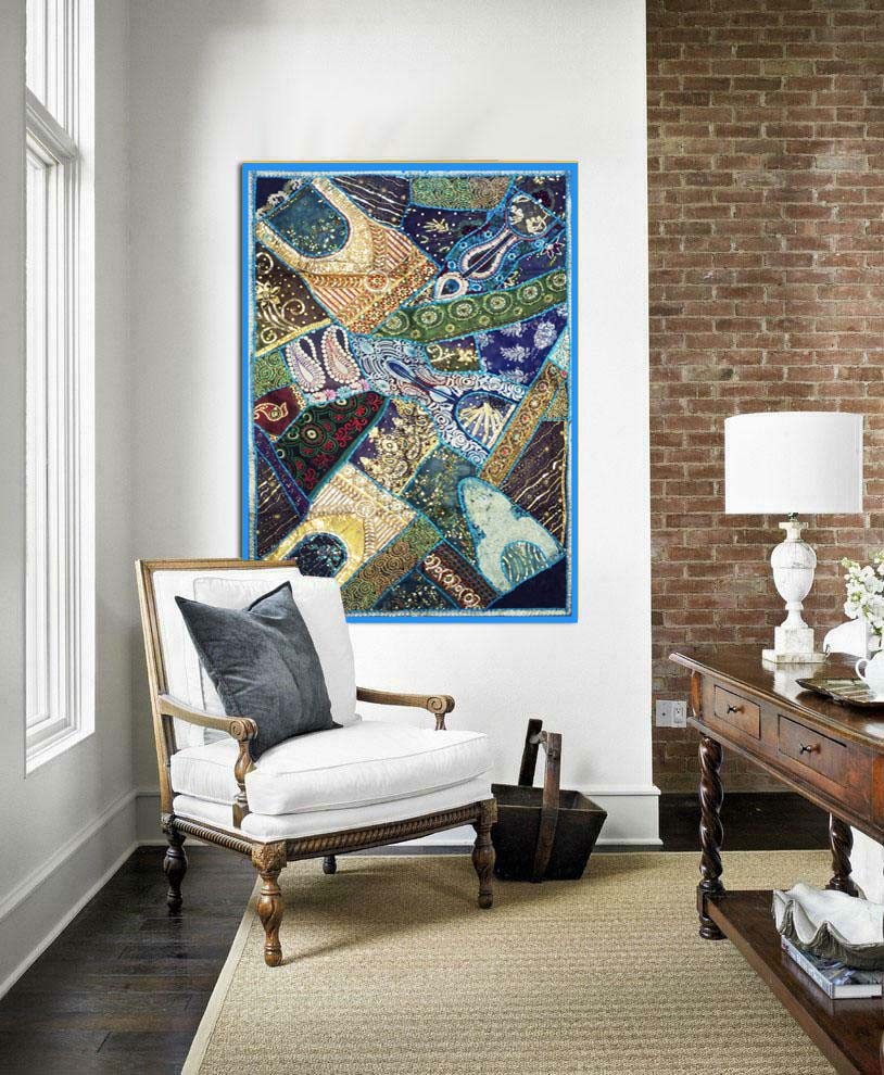 33% Off 60″ India Patchwork bead Tapestry Wall Hanging Vintage Wall Art Tapestry