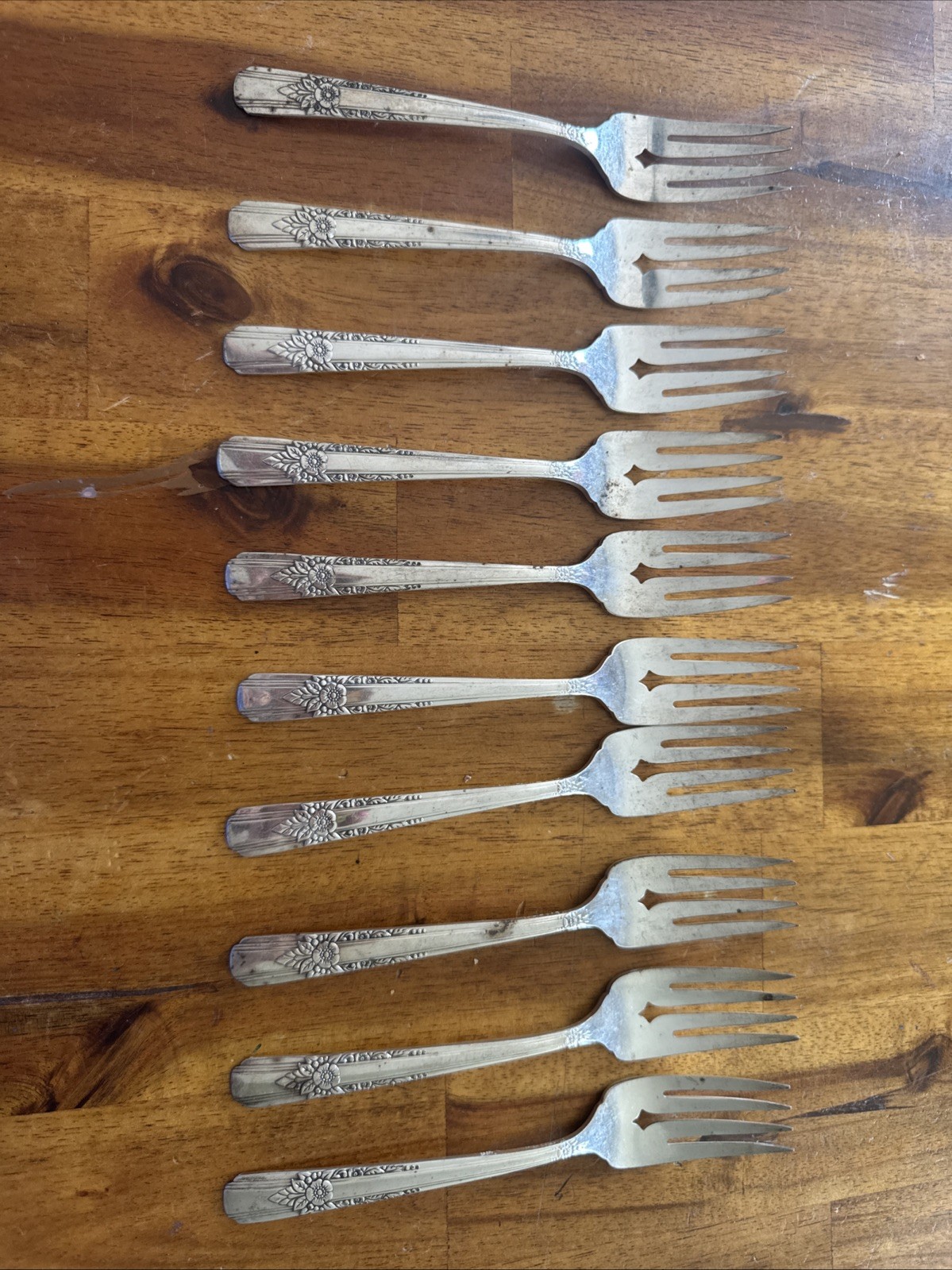 Vernon Silver Plate Salad Forks, lot of 10