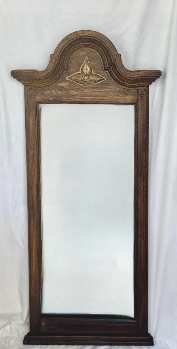 Vintage STANLEY Mirror French Louis Gild Carved Ornate Hall 22.5×49 19 lbs