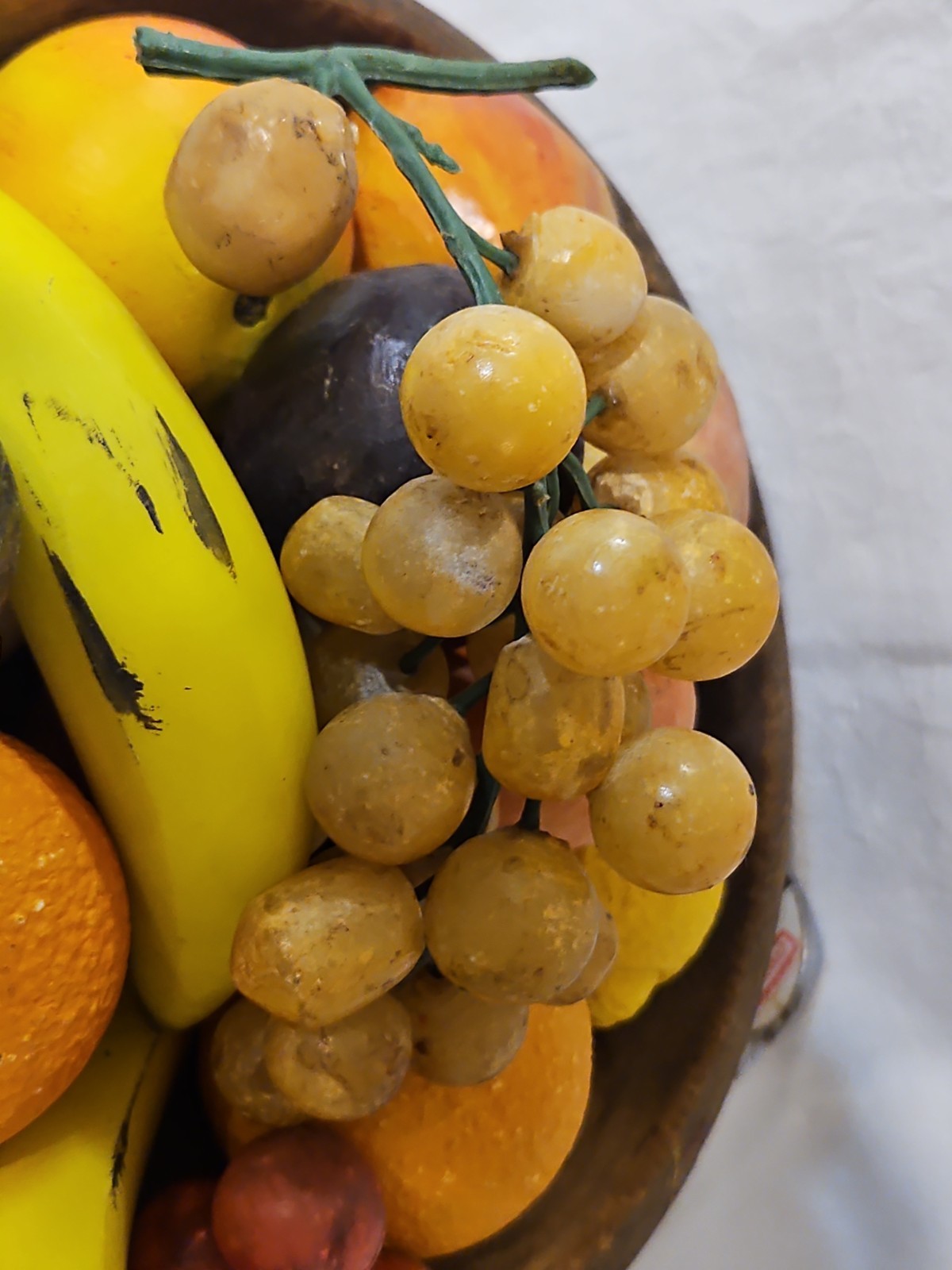 Vintage Italian Alabaster Stone Fruit Golden Grapes. Grapes ONLY