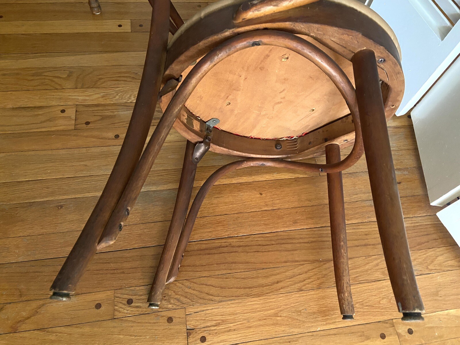Vintage MSM 1975 SOLID WALNUT Bent Wood Wooden Side Dining Arm Chair Cushioned
