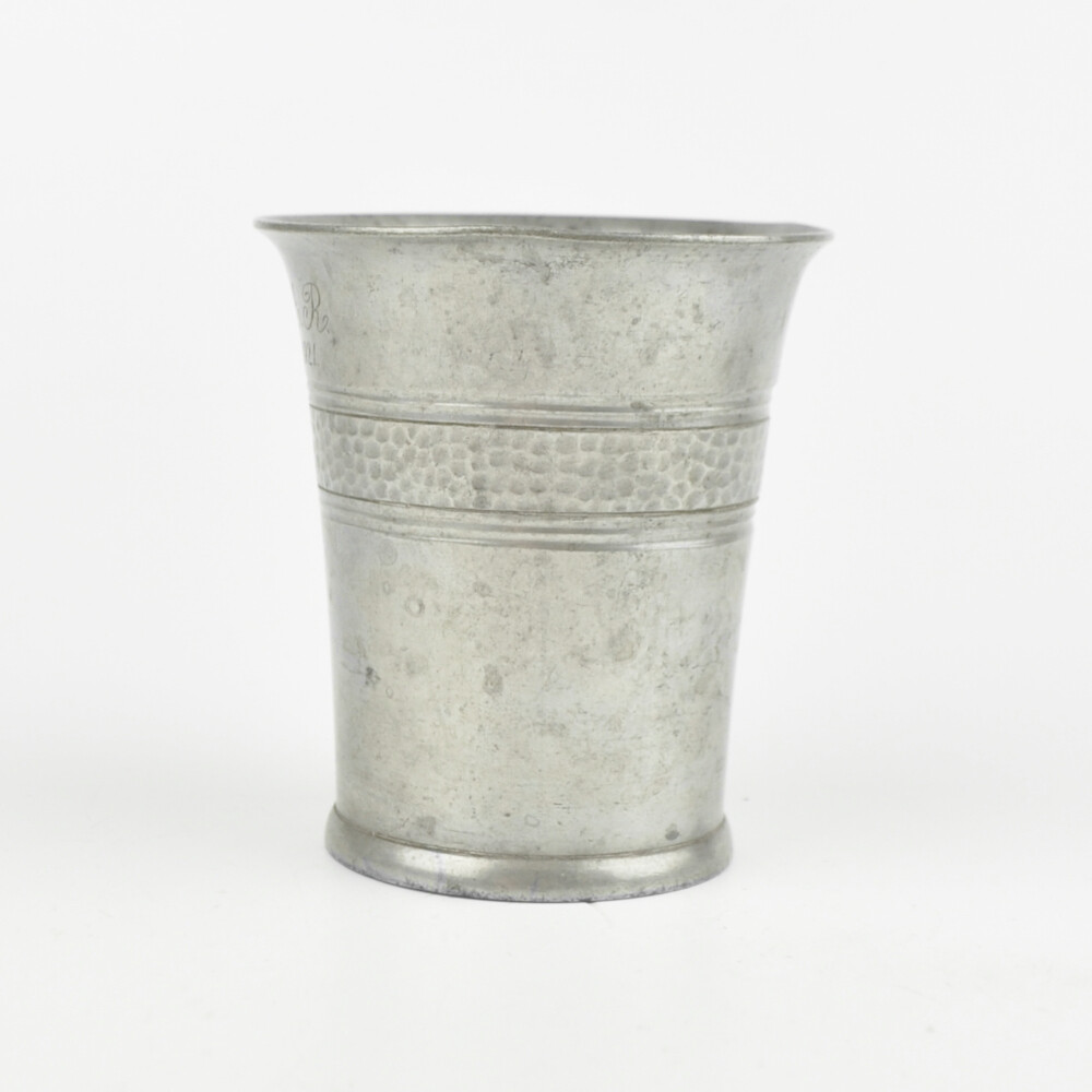 Pewter Cup – Old Cup – Engraving 1921 – Monogram A.R. – Vintage Pewter