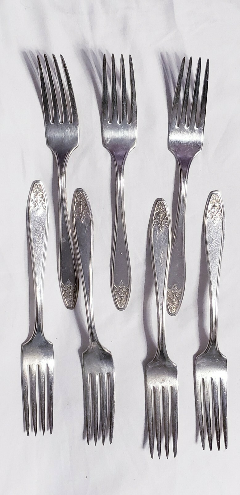 Set of 7 Silverplate Lady Doris 7″ Luncheon Forks