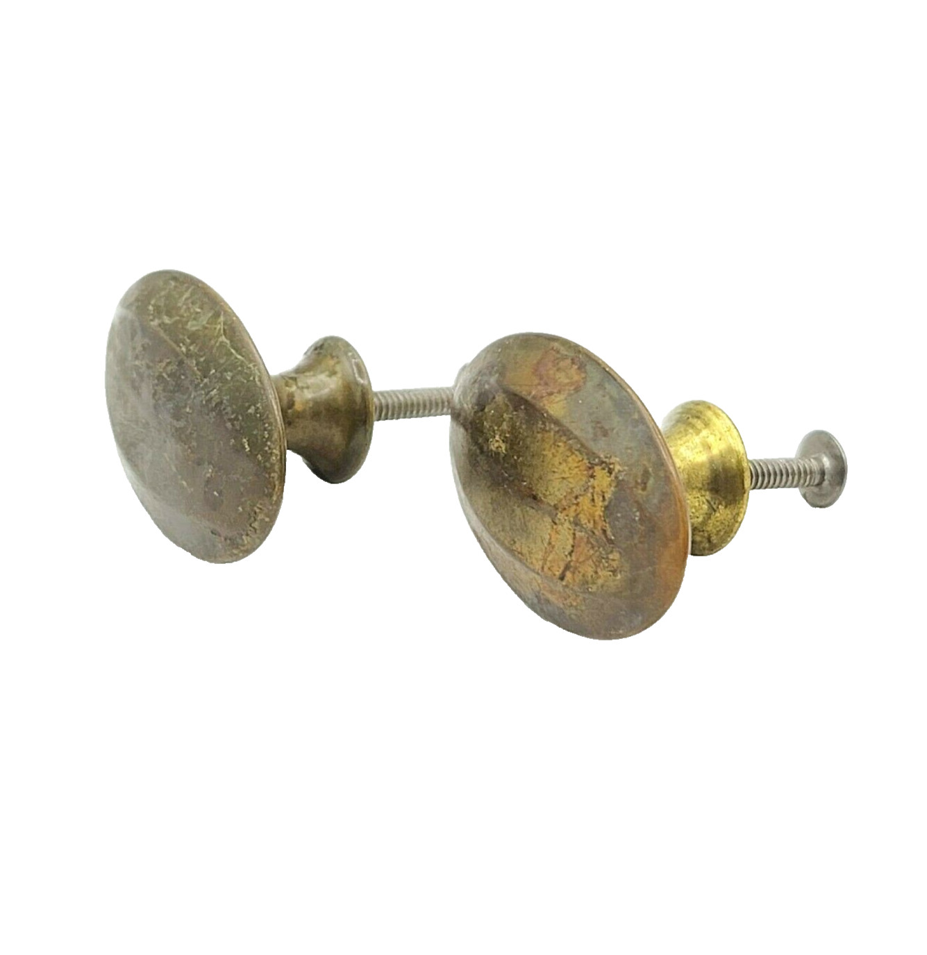 Vintage Drawer Pulls Lot of 2 Steel Reclaimed Salvaged Hardware 1.75 in