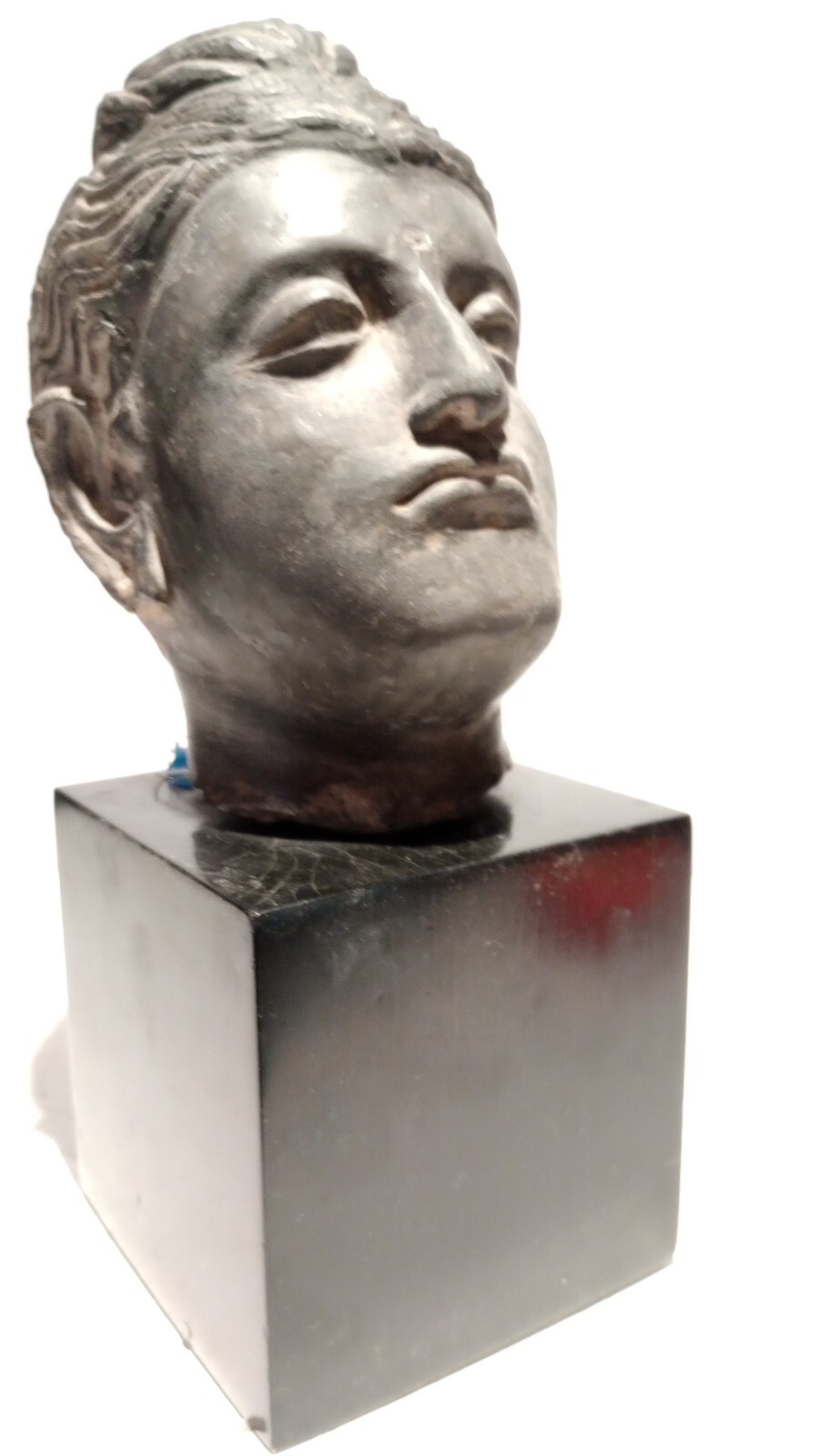 Rare Gandharan schist head of Buddha extremely good quality Museum restoration