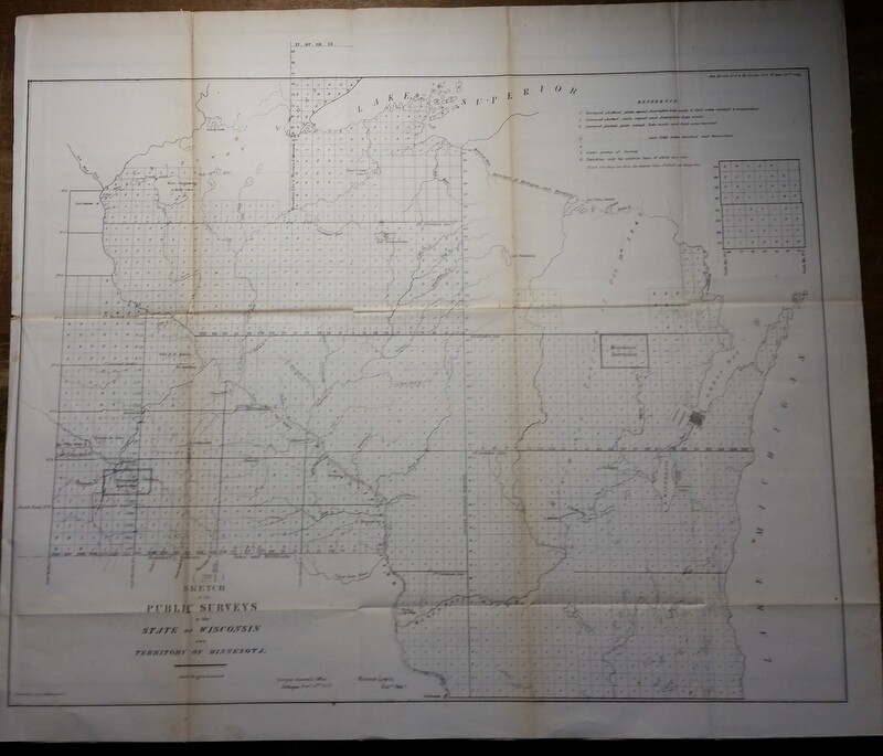 1857 Public Surveys State of Wisconsin Territory of Minnesota Warner Lewis