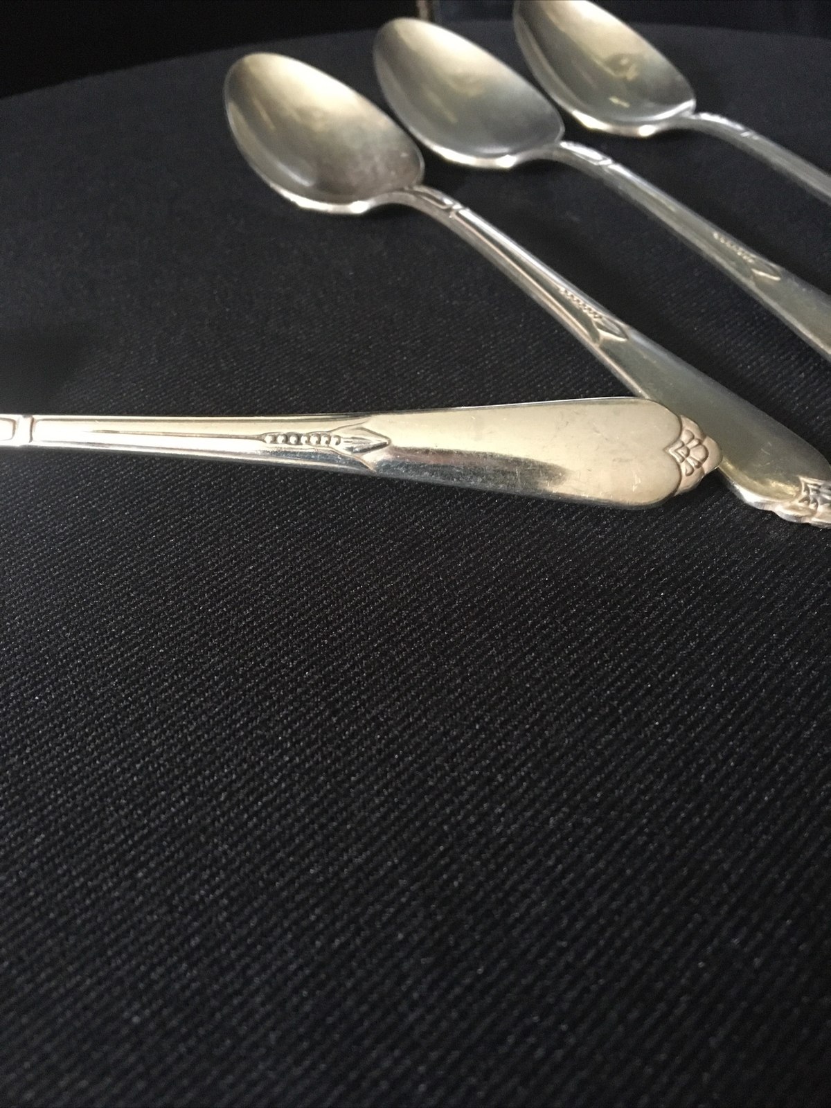 4 Rogers & Bros 1933 Art Deco “Inspiration Corn” Reinforced Plate Tablespoons