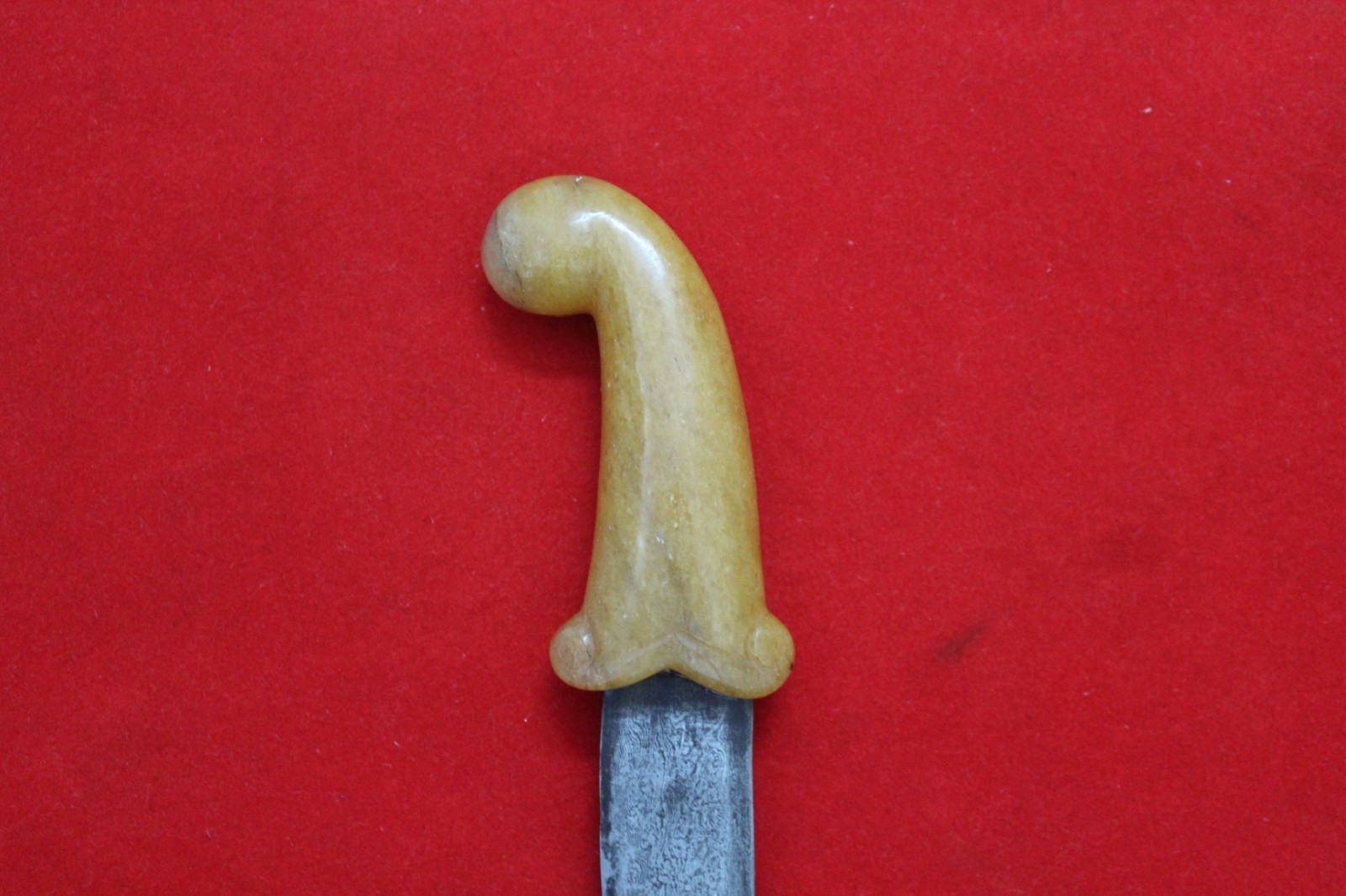 Old Vintage indo-persian mughal islamic jade gold damascus PARROT dagger khanjar