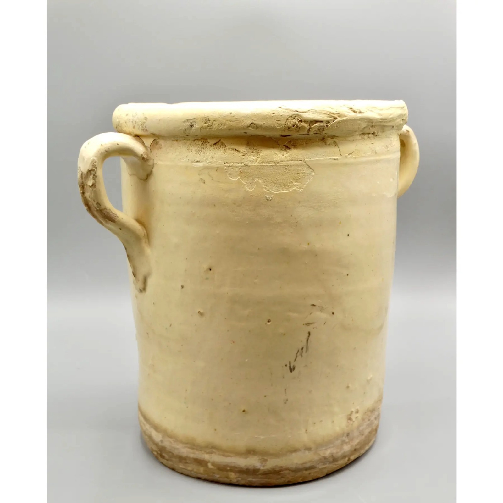 19th-Century Glazed Italian Confit Jar Pot Antique Handcrafted