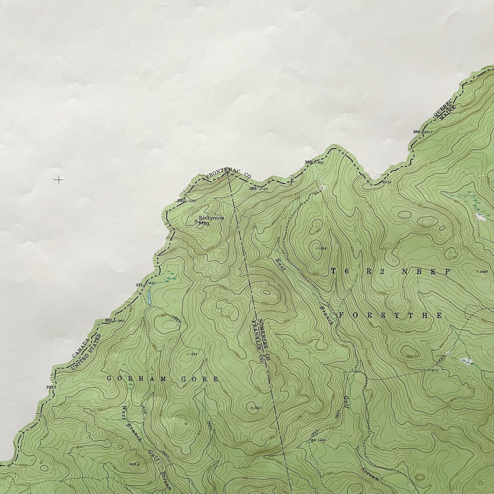 Map Skinner NE Maine 1970 Topographic Geological Survey 1:24000 27 x 22″ TOPO8