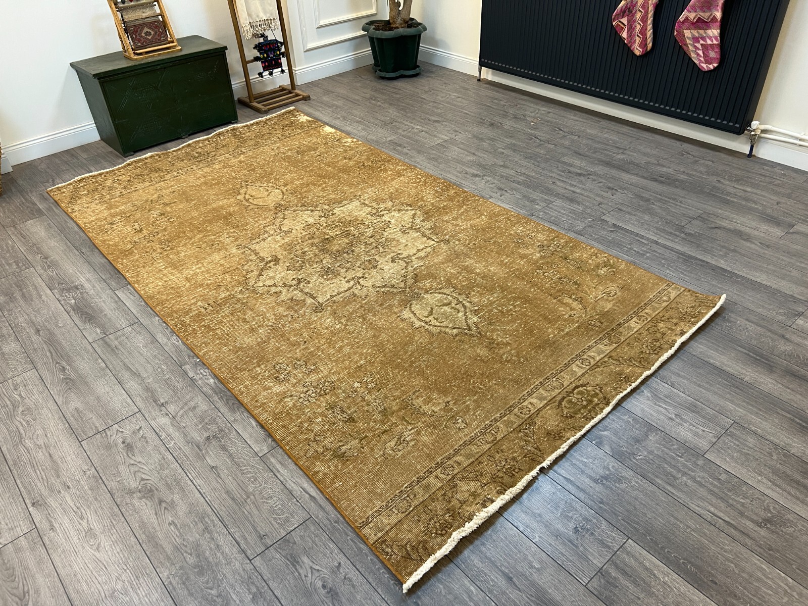 Persian Area Rug, Living Room Rug, Brown Area Rug, Oriental Rug, 5.4 x 9.9 ft